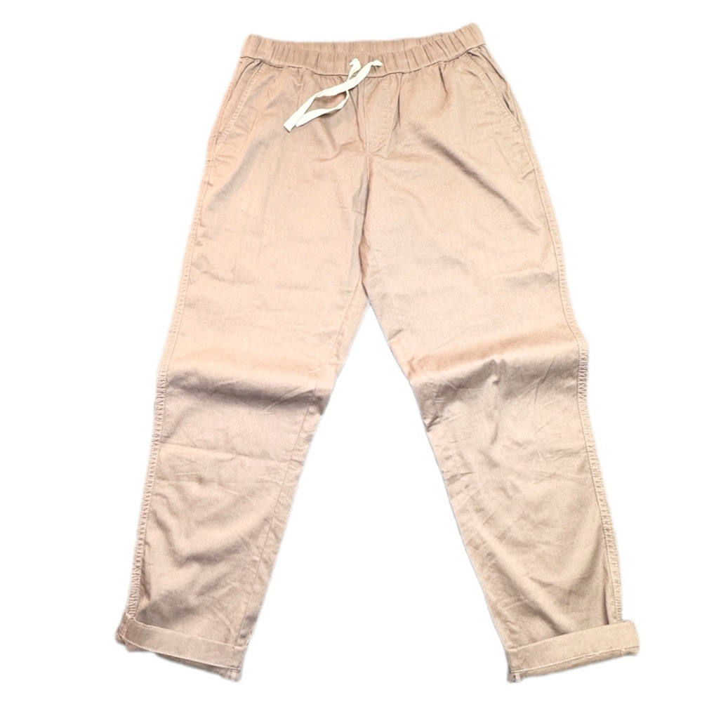 Pact Daily Woven Twill Utility Pant M Organic Cotton Pull On Khaki Drawstring